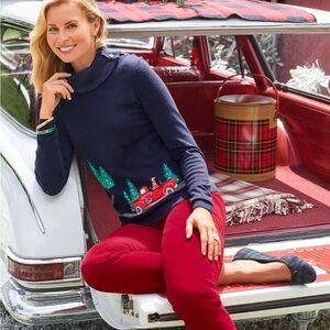 NWOT Talbots mixed lambswool NOVELTY COWLNECK SWEATER in XS